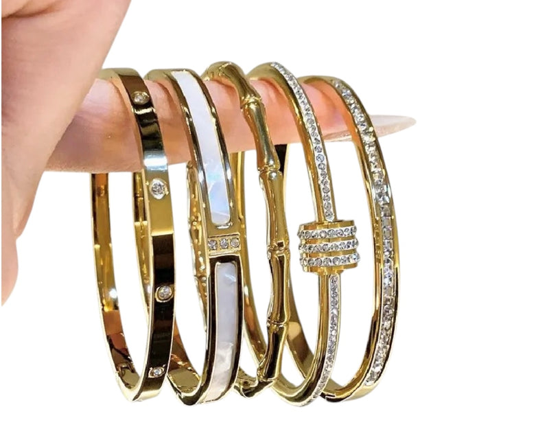 Pulseira Banhada a ouro , Aço titânio