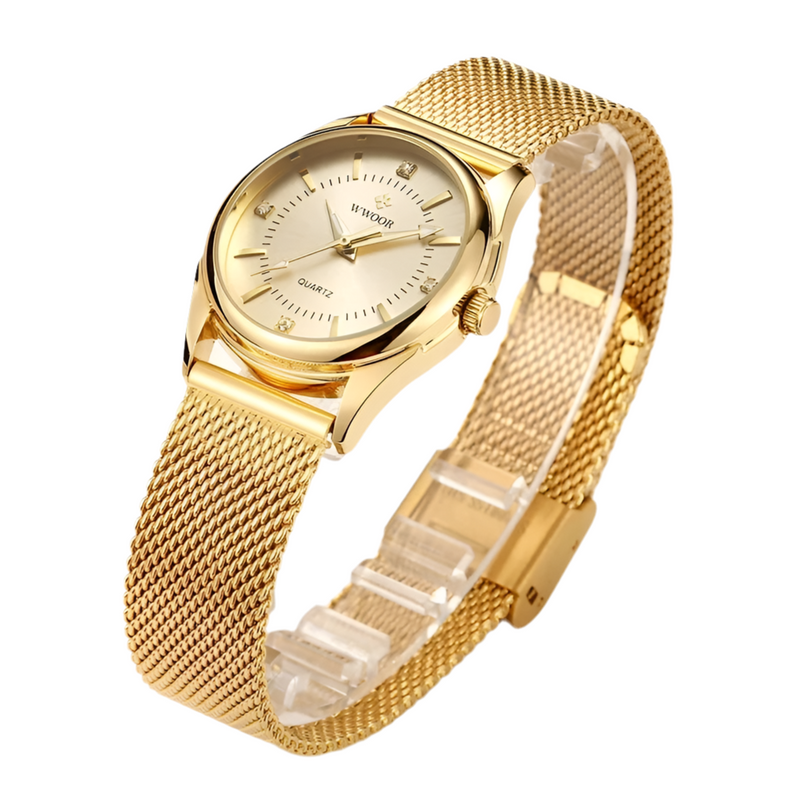 WWOOR Relógio de Luxo Em Ouro Para  Mulheres Elegantes Aurora Belle