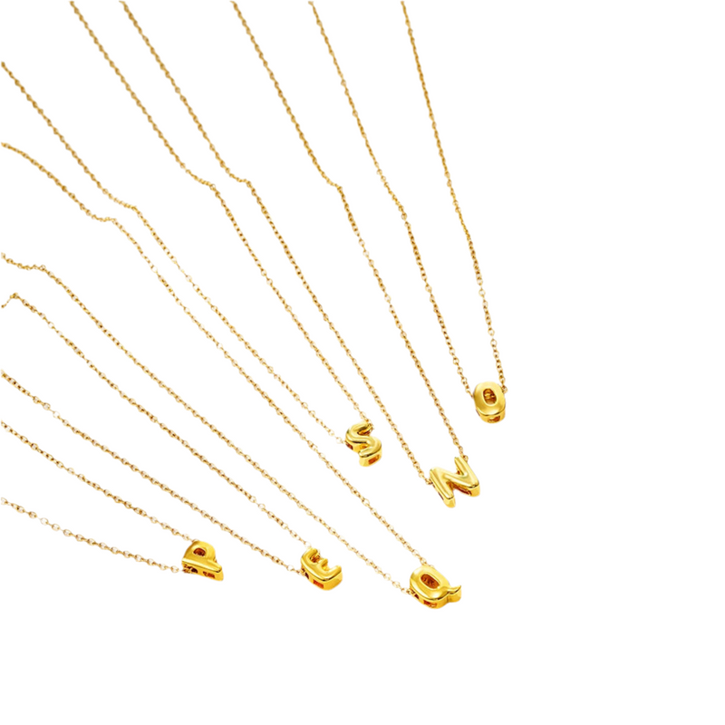 Colar Com Letras Iniciais AZ Banhado A Ouro Alfabeto Real