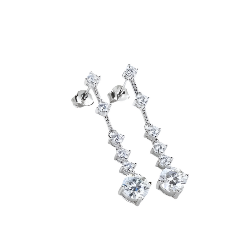 Brincos pendurados de moissanita para mulheres,diamante longo borla brincos gotas 925 prata esterlina