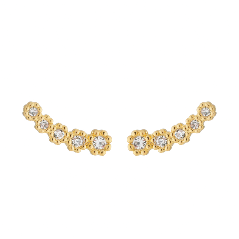 Brinco Dourado Ear Cuff 5 Pedras Zircônia Davyma
