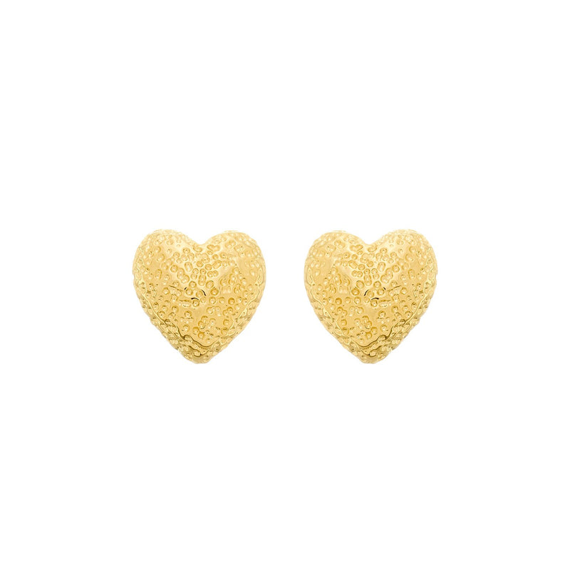 Brinco Dourado de Coração Irregular Davyma