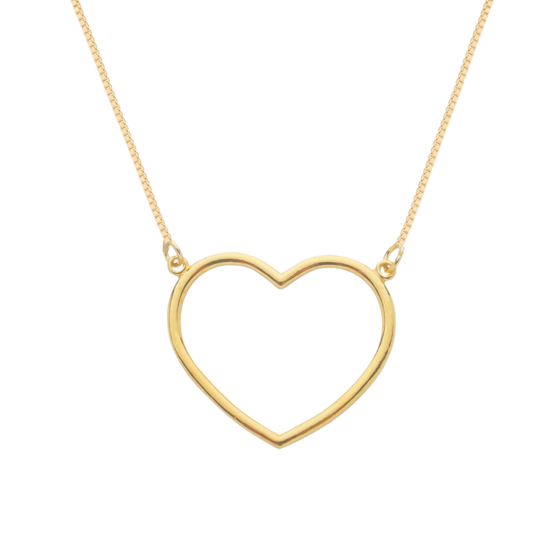 Colar Dourado de Coração Vazado Arco Davyma