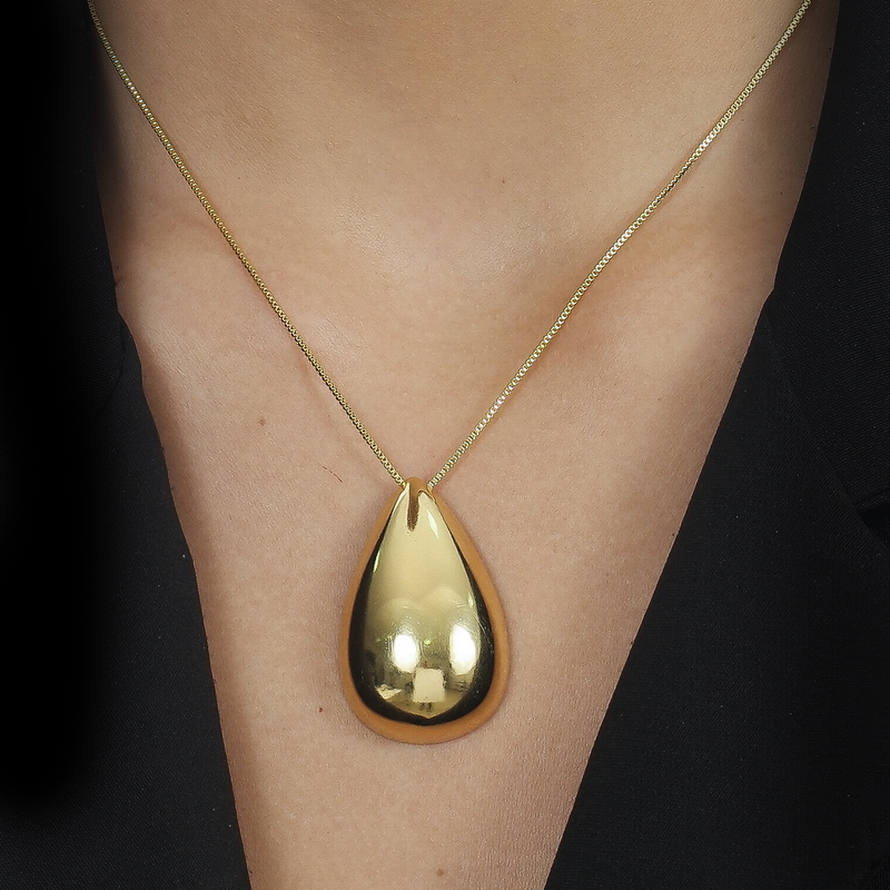 Colar Dourado de Gota Davyma