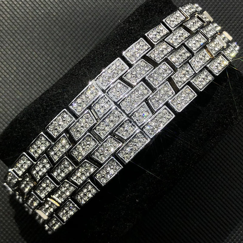 Geneva Relógio unissex de luxo diamante Original à prova d'água