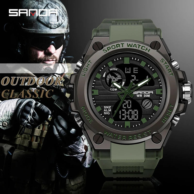 SANDA Relogios Digital Choque Militar Esportivo