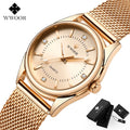 WWOOR Relógio de Luxo Em Ouro Para  Mulheres Elegantes Aurora Belle