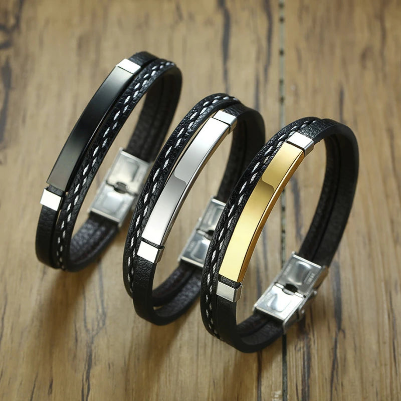 Pulseiras de couro genuíno