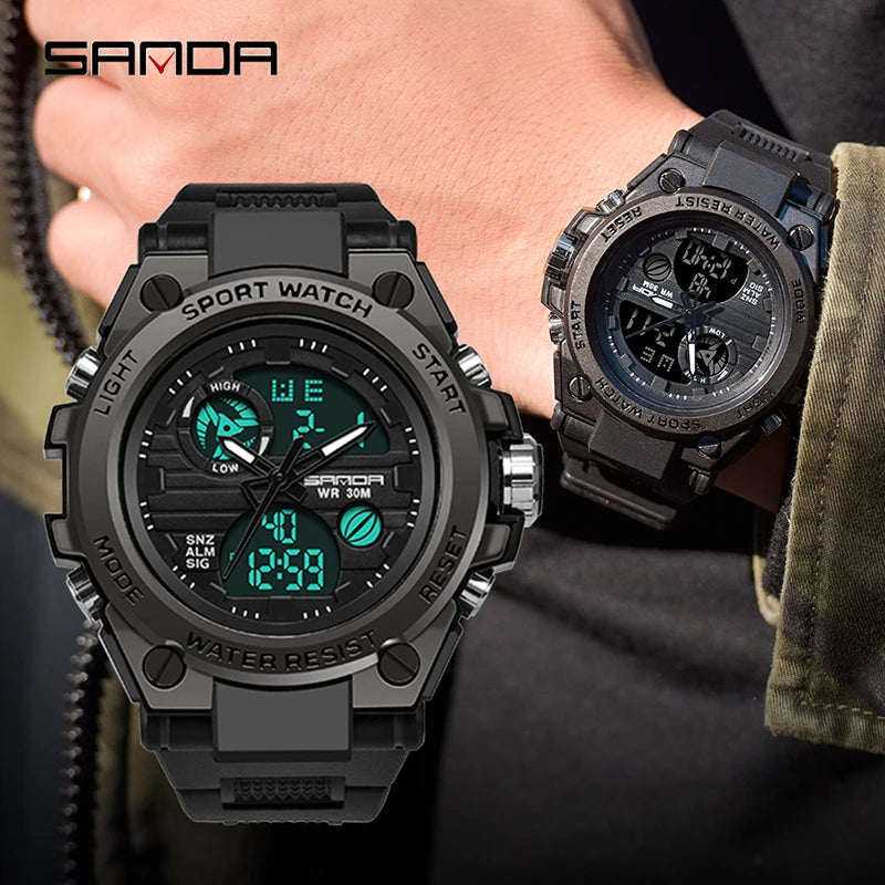 SANDA Relogios Digital Choque Militar Esportivo