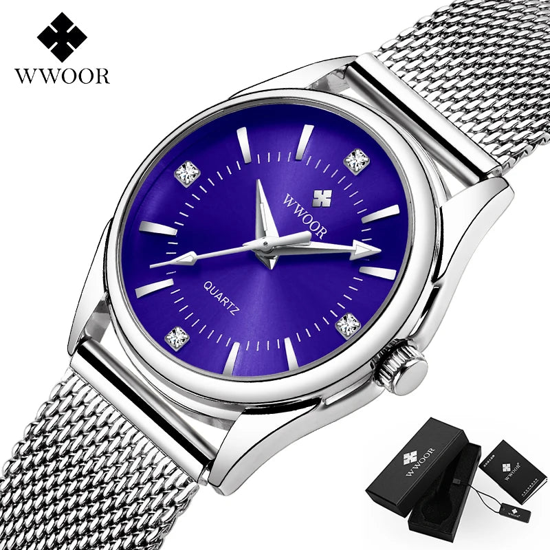 WWOOR Relógio de Luxo Em Ouro Para  Mulheres Elegantes Aurora Belle