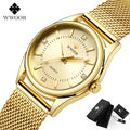 WWOOR Relógio de Luxo Em Ouro Para  Mulheres Elegantes Aurora Belle