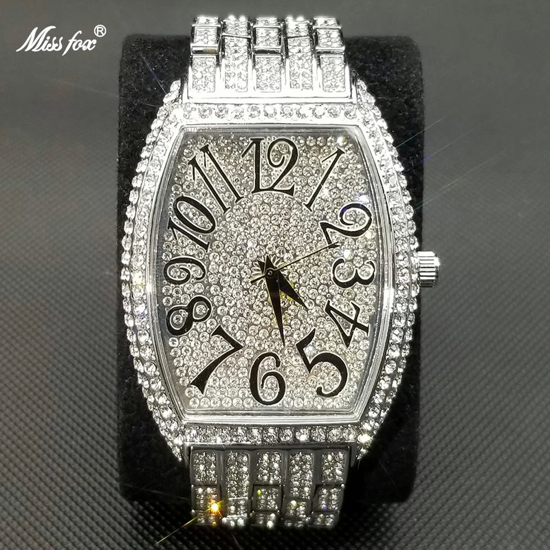 Geneva Relógio unissex de luxo diamante Original à prova d'água