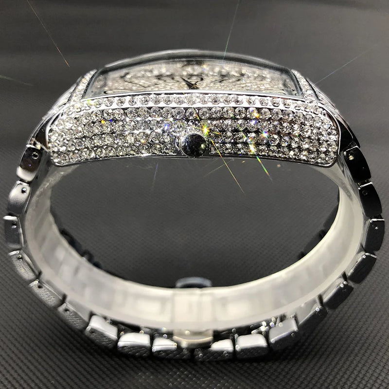 Geneva Relógio unissex de luxo diamante Original à prova d'água