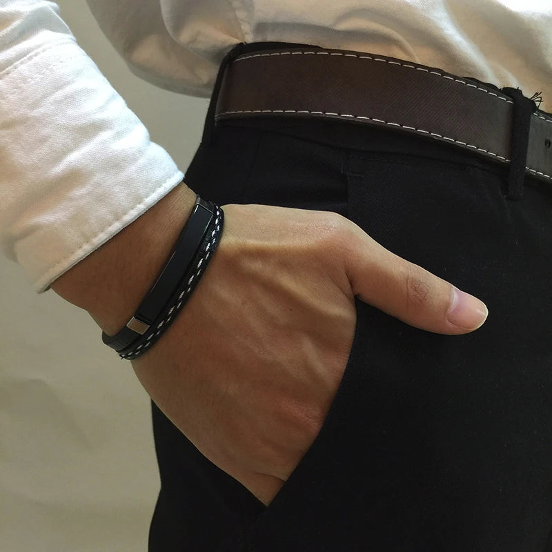 Pulseiras de couro genuíno
