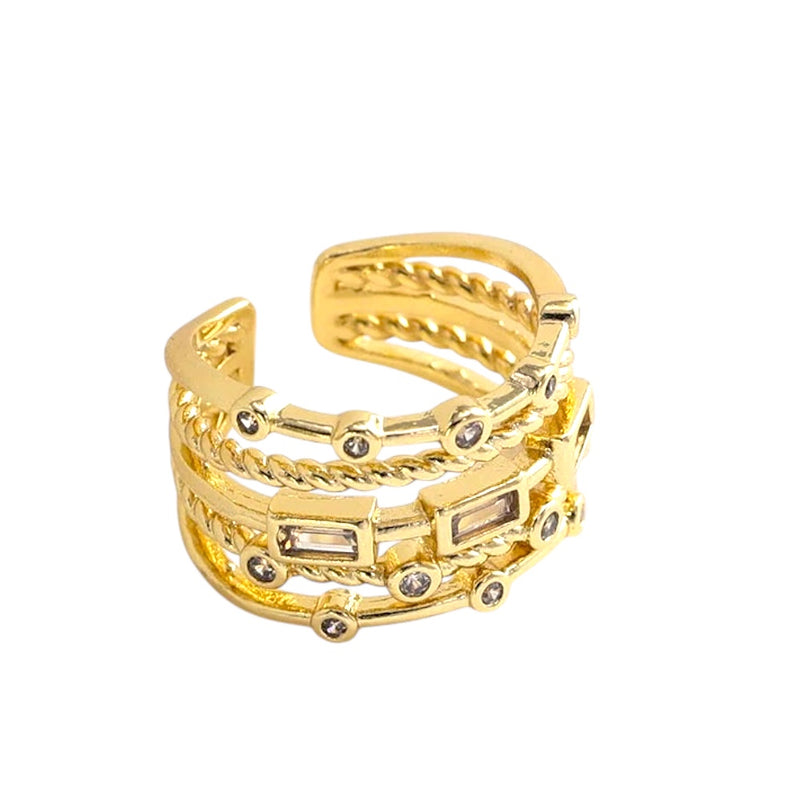 Anel ou Aliança de aço Inoxidável 18 K Banhado A Ouro