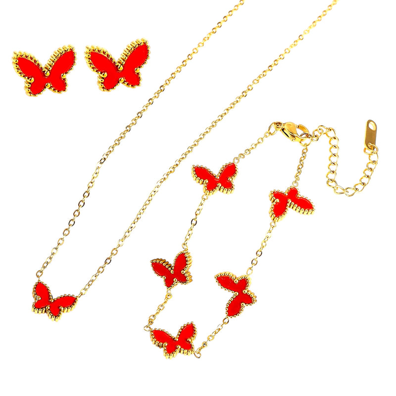 Pulseira Feminina Fofinha De Borboleta joia a laser de aço inoxidável
