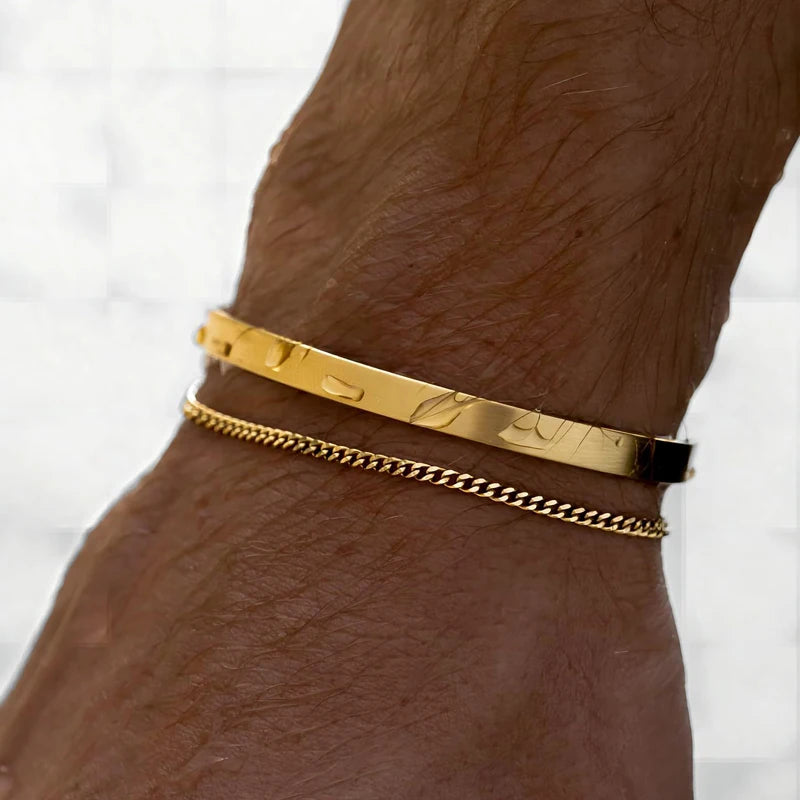 Pulseiras  para homens Deluxe  Ouro 14K/Prata Esterlina 925, Pulseiras Delicadas Com Caixa De Pulseiras E Elos Cubanos