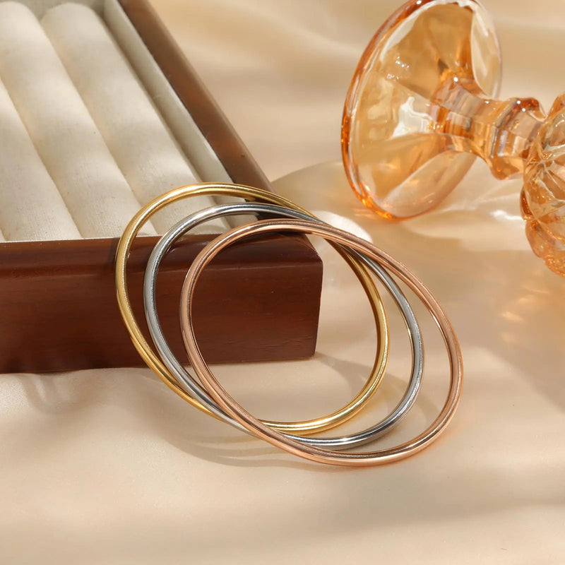 Pulseira De Punho Skylly  De Aço Inoxidável Dourada Para Mulheres