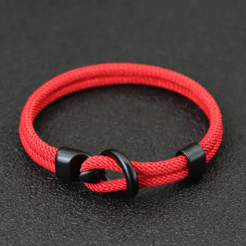 Pulseira de Corda Nobre masculina, camada dupla Com Detalhes Em Couro