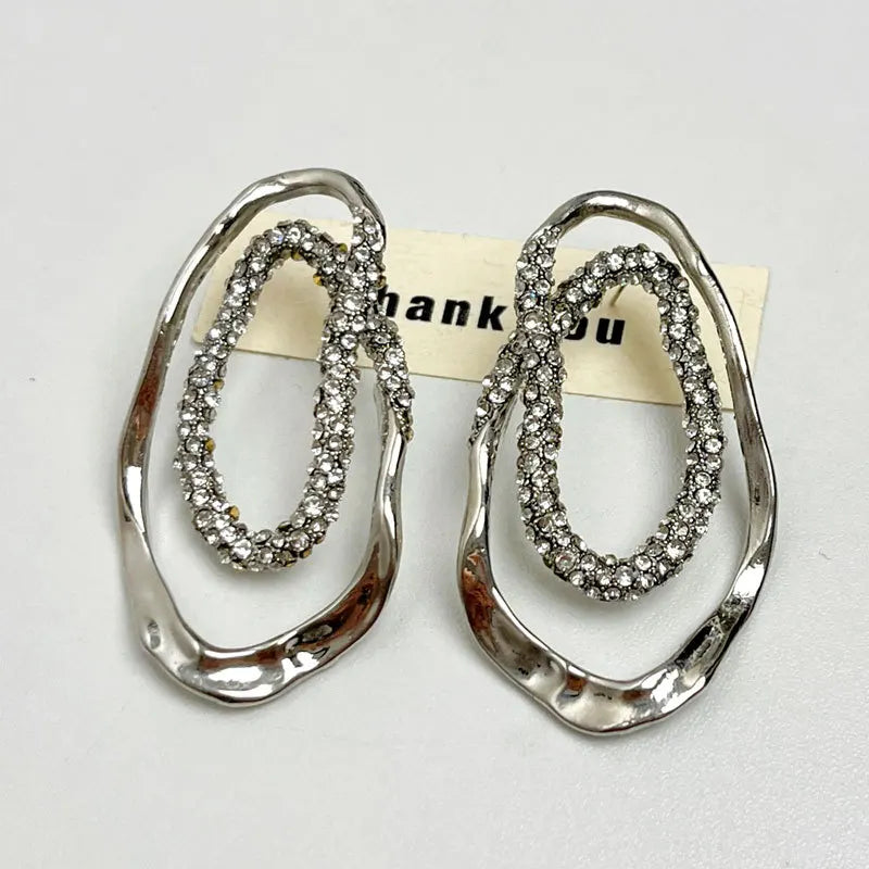 Brincos Gold cristal de metal para mulheres
