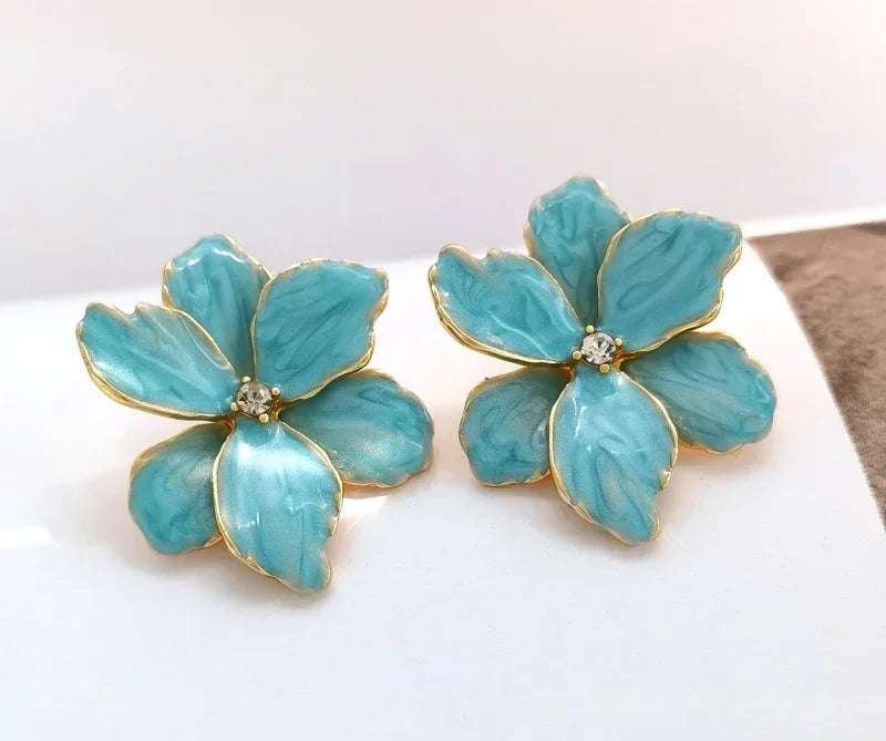 Brinco Jóia Prata 925 Flor Estilo Primavera