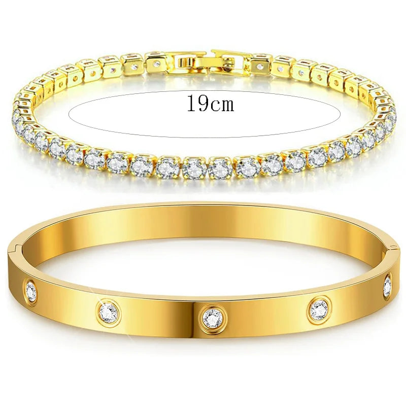 Pulseira Aysha banhado a ouro 14k Pedrarias Brilhantes