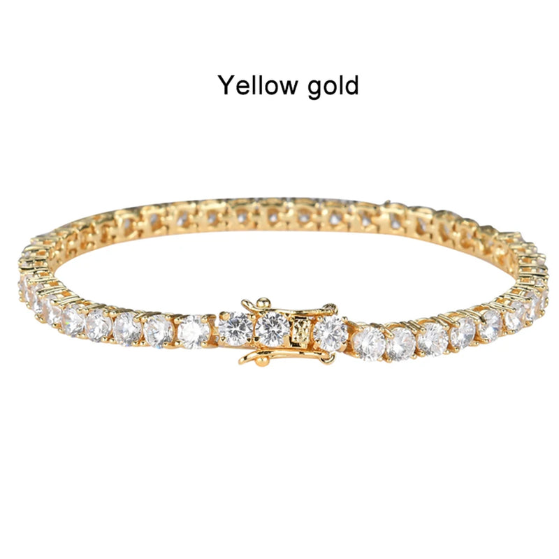 Pulseira de Moissanite 925 Prata Esterlina Banhada 18k Ouro Branco