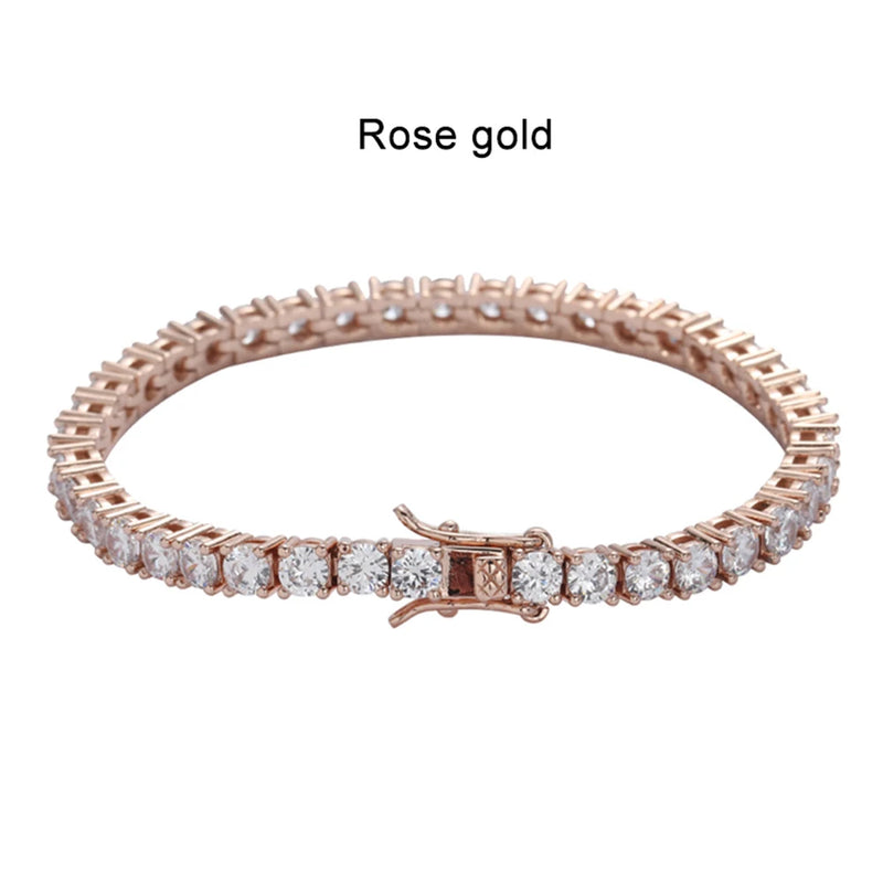 Pulseira de Moissanite 925 Prata Esterlina Banhada 18k Ouro Branco