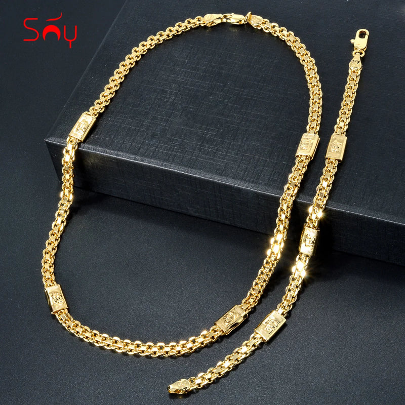 Luxo Dubai 18k Conjuntos de joias banhadas a ouro,  2 peças Conjuntos Colar Pulseira