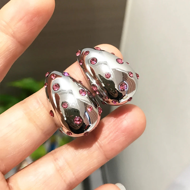 Brincos Luzzy em forma de lágrima à prova d'água 18K banhado elegantes