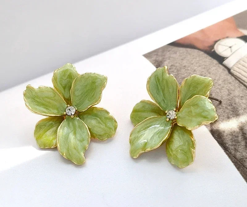 Brinco Jóia Prata 925 Flor Estilo Primavera
