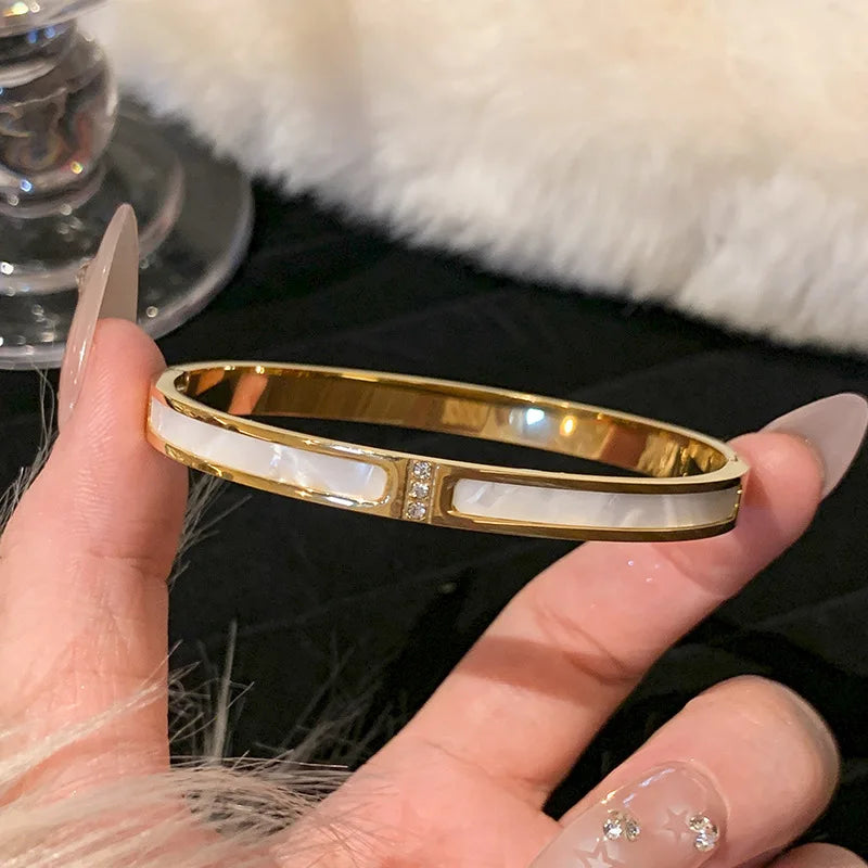 Pulseira Banhada a ouro , Aço titânio