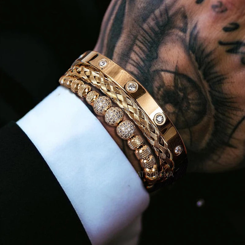 3 Pulseira de luxo Masculina Com Elegância e Sofisticação