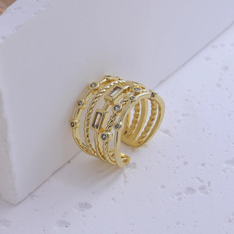Anel ou Aliança de aço Inoxidável 18 K Banhado A Ouro