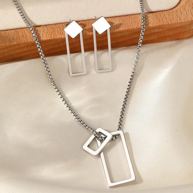 Conjunto De Joias Luz e Elegância,Geometrias Minimalistas