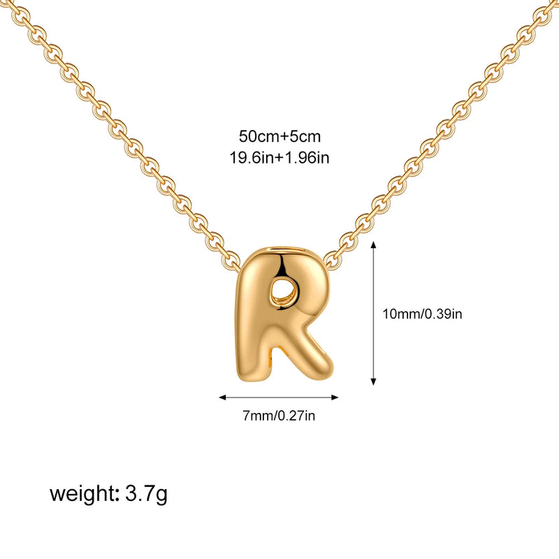 Colar Com Letras Iniciais AZ Banhado A Ouro Alfabeto Real