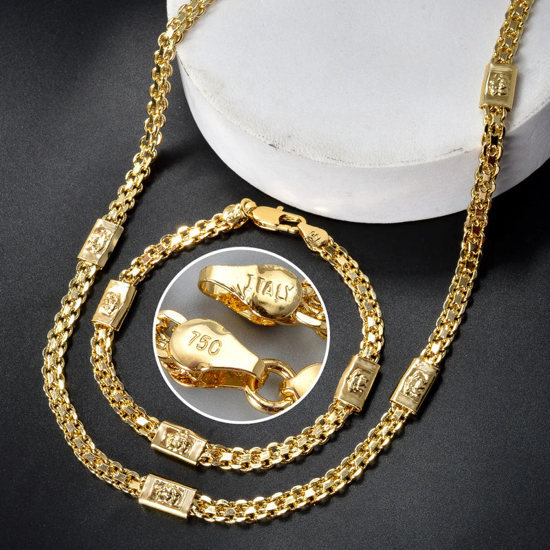 Luxo Dubai 18k Conjuntos de joias banhadas a ouro,  2 peças Conjuntos Colar Pulseira