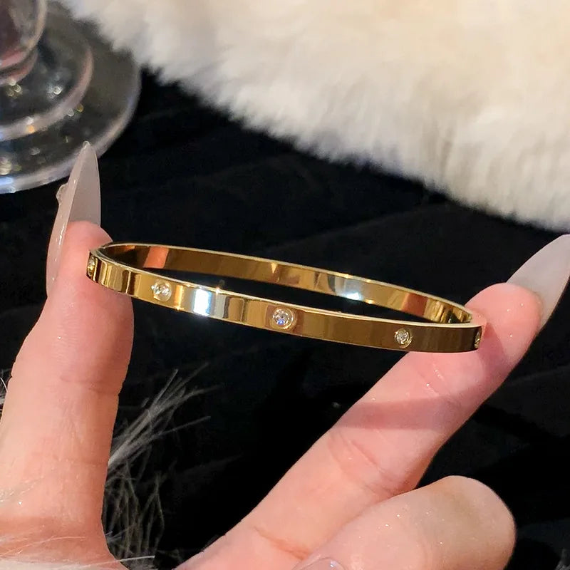 Pulseira Banhada a ouro , Aço titânio