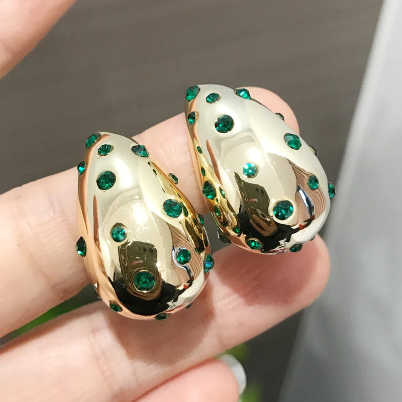 Brincos Luzzy em forma de lágrima à prova d'água 18K banhado elegantes