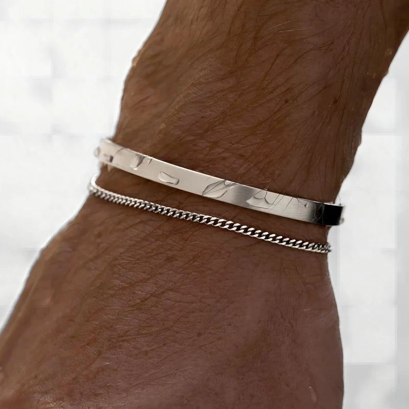 Pulseiras  para homens Deluxe  Ouro 14K/Prata Esterlina 925, Pulseiras Delicadas Com Caixa De Pulseiras E Elos Cubanos