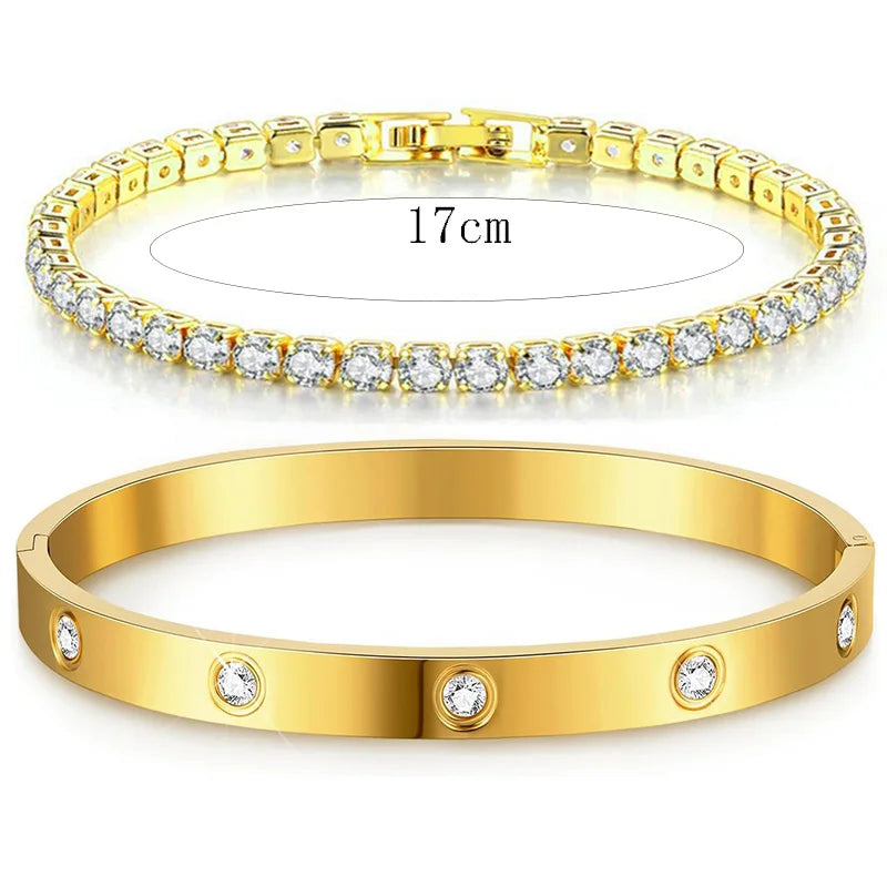 Pulseira Aysha banhado a ouro 14k Pedrarias Brilhantes