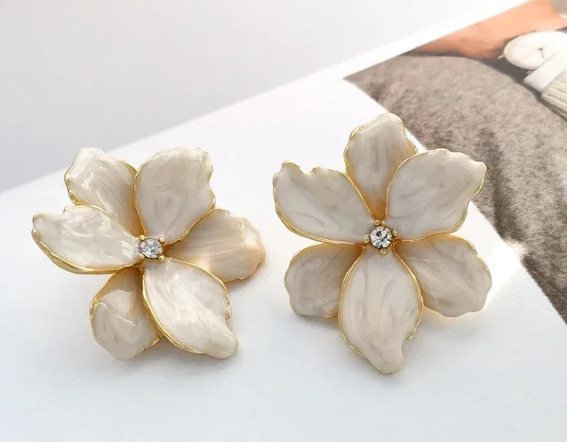Brinco Jóia Prata 925 Flor Estilo Primavera