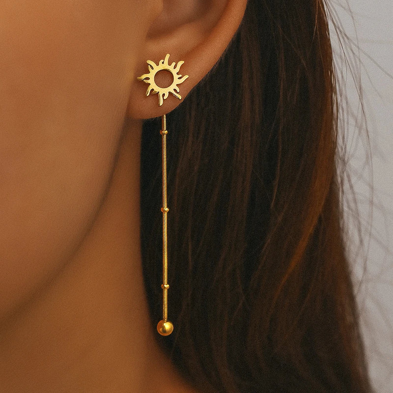 Brincos sol pura elegância e sofisticação