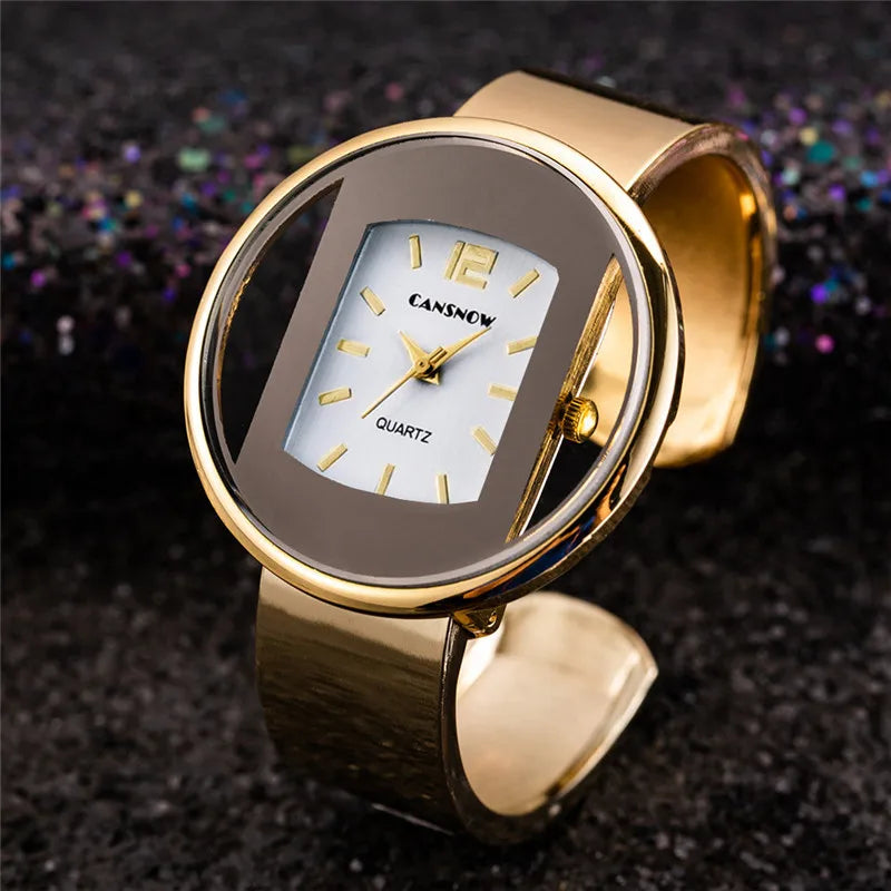 UTHAI W26 Relógio Feminino Moda Pulseira Com  Detalhes Em Aço