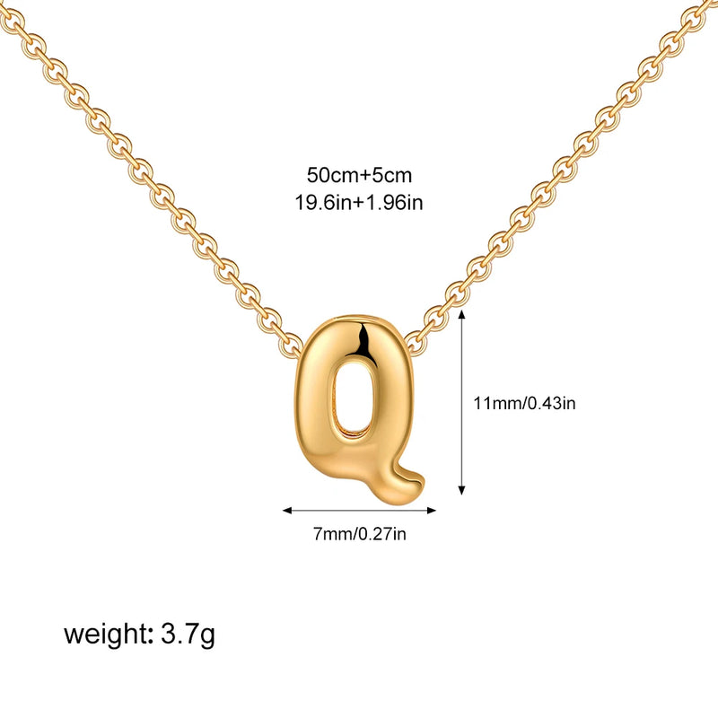 Colar Com Letras Iniciais AZ Banhado A Ouro Alfabeto Real