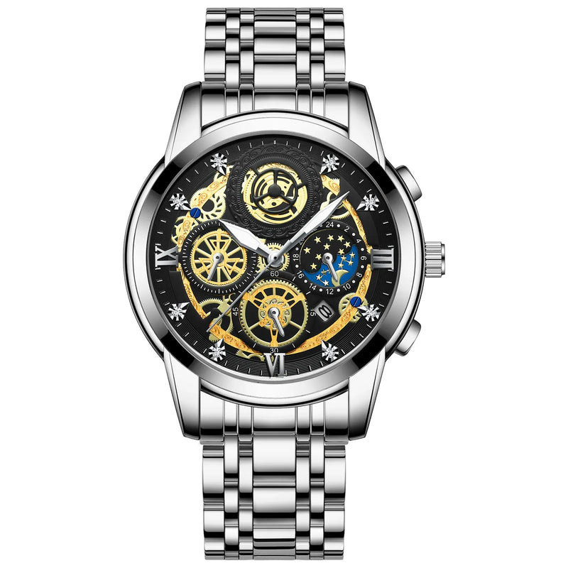 Relógios Masculino Elysium  Pulseira de Aço Inoxidável Mostrador de Luxo Luminoso