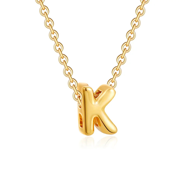 Colar Com Letras Iniciais AZ Banhado A Ouro Alfabeto Real