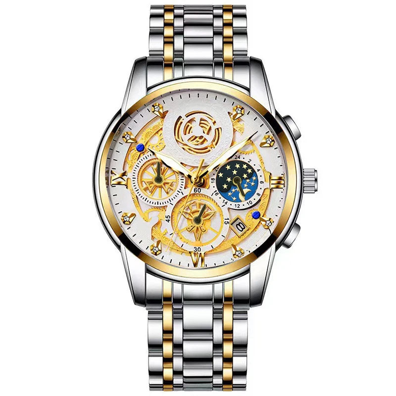 Relógios Masculino Elysium  Pulseira de Aço Inoxidável Mostrador de Luxo Luminoso