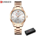 Relógio Feminino CURREN com detalhes elegante e à Prova D'Água