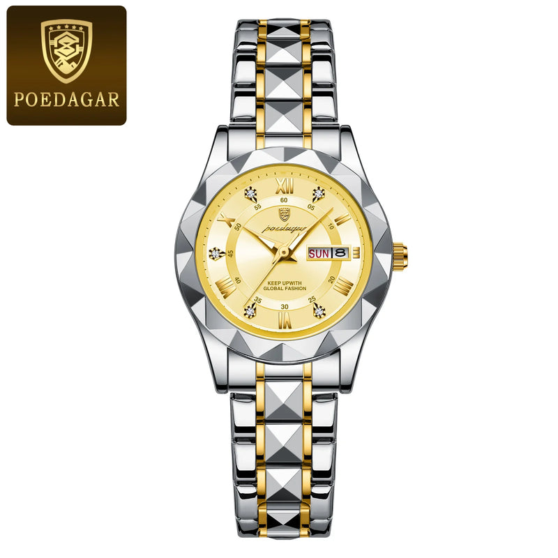 POEDAGAR  Relógio de luxo feminino à prova d'água
